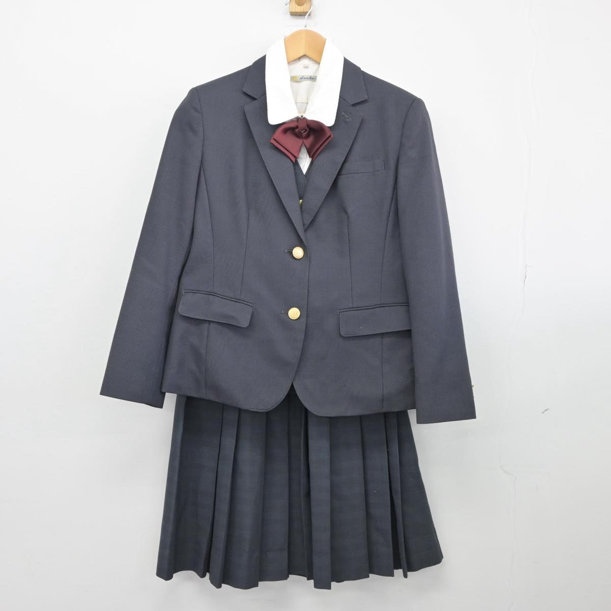 【中古】香川県 丸亀城西高等学校 女子制服 6点（ブレザー・シャツ・ベスト・スカート）sf028025