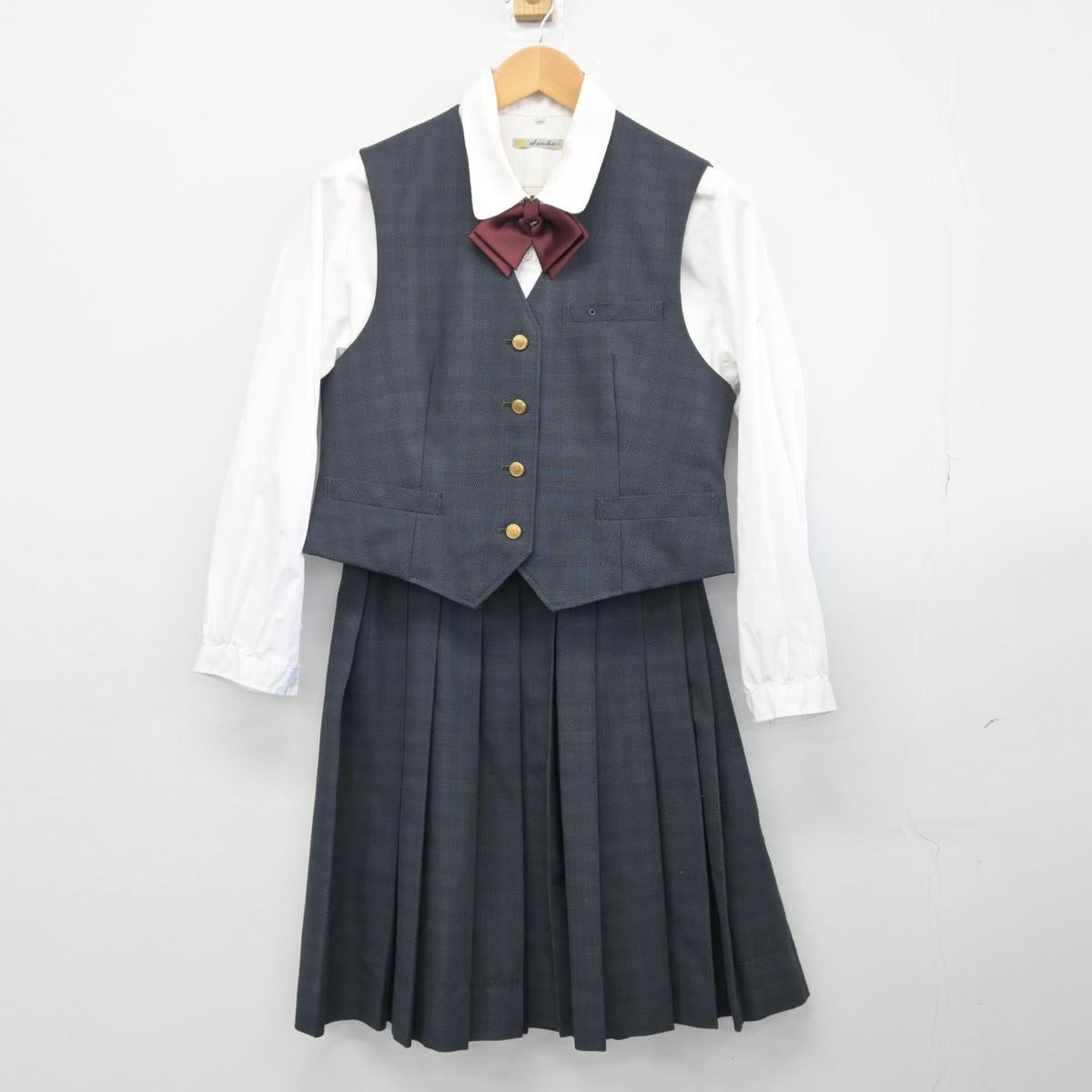 【中古】香川県 丸亀城西高等学校 女子制服 6点（ブレザー・シャツ・ベスト・スカート）sf028025