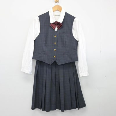 【中古】香川県 丸亀城西高等学校 女子制服 6点（ブレザー・シャツ・ベスト・スカート）sf028025