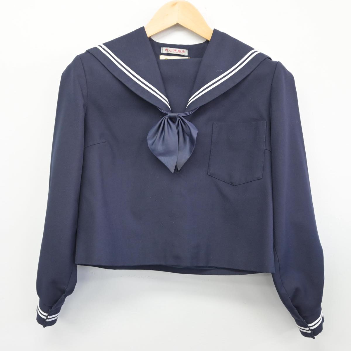 【中古】静岡県 清水庵原中学校 女子制服 3点（セーラー服・スカート）sf028036