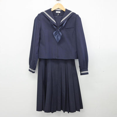 【中古】静岡県 清水庵原中学校 女子制服 3点（セーラー服・スカート）sf028038