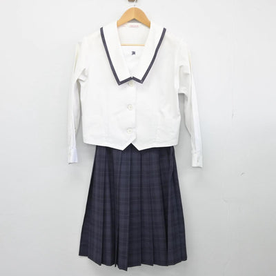 【中古】愛媛県 今治明徳高等学校 女子制服 2点（シャツ・スカート）sf028049