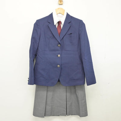 【中古】北海道 元町中学校 女子制服 4点（ブレザー・シャツ・スカート）sf028062