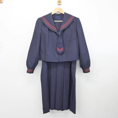 【中古】青森県 沖館中学校 女子制服 4点（セーラー服・シャツ・ジャンパースカート）sf028067