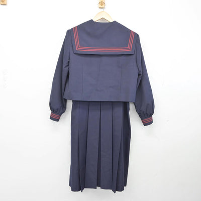 【中古】青森県 沖館中学校 女子制服 4点（セーラー服・シャツ・ジャンパースカート）sf028067