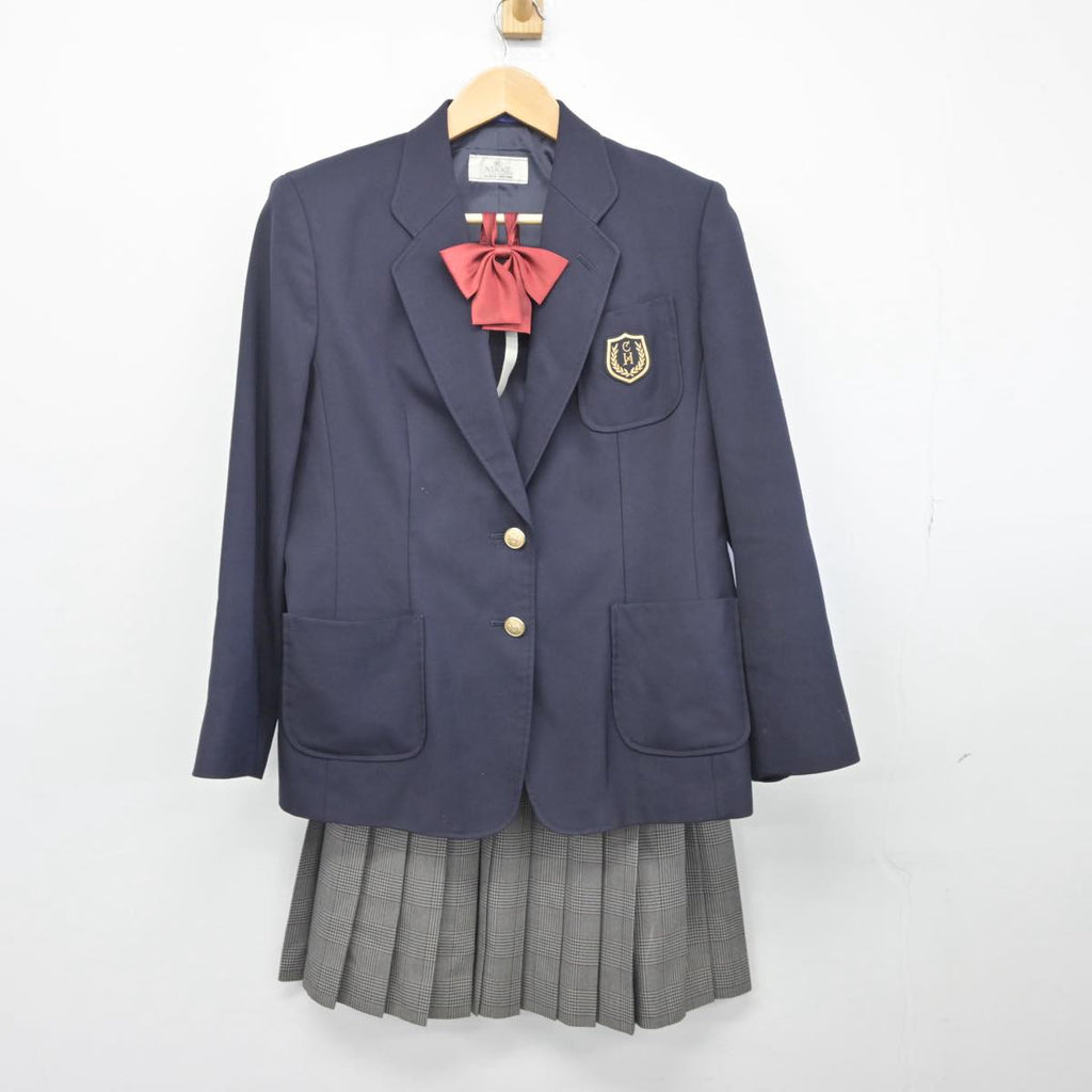 【中古】茨城県 日立商業高校 女子制服 5点（ブレザー・ベスト・スカート）sf028073