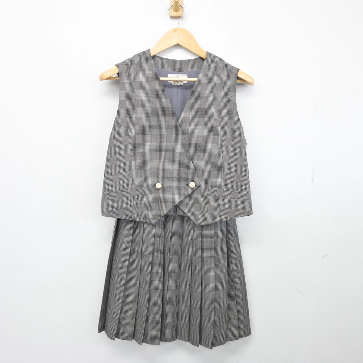 【中古】茨城県 日立商業高校 女子制服 5点（ブレザー・ベスト・スカート）sf028073