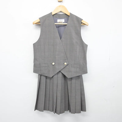 【中古】茨城県 日立商業高校 女子制服 3点（カバン・ベスト・スカート）sf028074