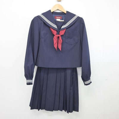 【中古】茨城県 坂本中学校 女子制服 3点（セーラー服・スカート）sf028076