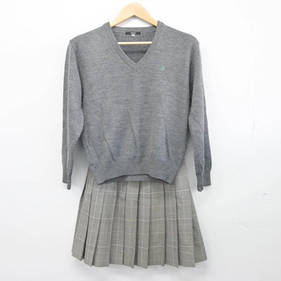 【中古】山梨県 日本大学明誠高等学校 女子制服 4点（ニット・ニットベスト・シャツ・スカート）sf028095