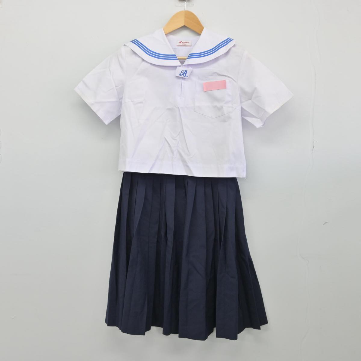 【中古】兵庫県 加古川市立別府中学校 女子制服 2点（セーラー服・スカート）sf028096