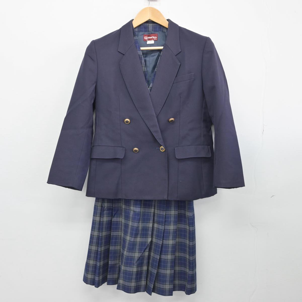 【中古】宮城県 鶴谷中学校 女子制服 4点（ブレザー・ベスト・スカート・スカート）sf028101