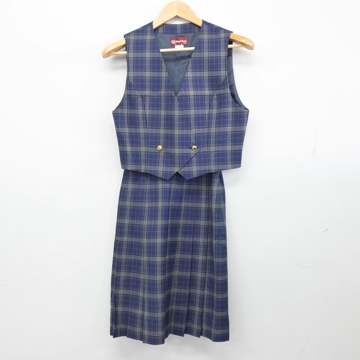 【中古】宮城県 鶴谷中学校 女子制服 4点（ブレザー・ベスト・スカート・スカート）sf028101