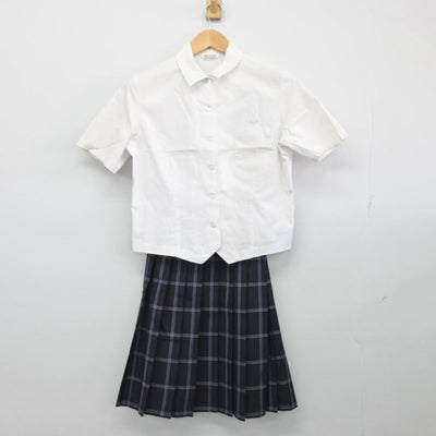 【中古】熊本県 文徳高校 女子制服 4点（ニット・シャツ・スカート）sf028103