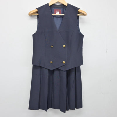 【中古】埼玉県 新座総合技術高校 女子制服 2点（ベスト・スカート）sf028121