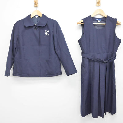 【中古】兵庫県 神戸市立鷹取中学校 女子制服 2点（ブレザー・ジャンパースカート）sf028130