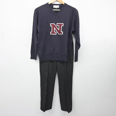 【中古】愛知県 名古屋高校 男子制服 3点（ブレザー・ニット・ズボン）sf028144