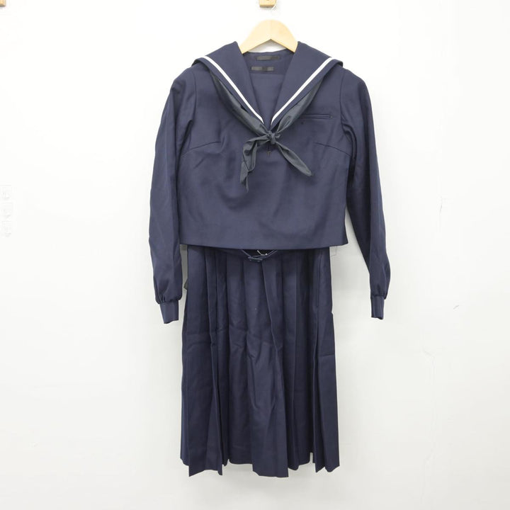 【中古】福岡県 国立大学法人福岡教育大学附属福岡中学校 女子制服 3点（セーラー服・ジャンパースカート）sf028190