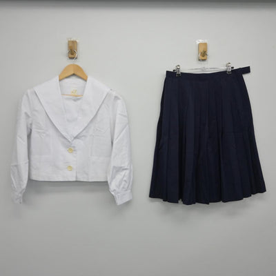 【中古】山形県 長井高等学校 女子制服 2点（セーラー服・スカート）sf028203