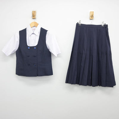 【中古】埼玉県 指扇中学校 女子制服 3点（ベスト・シャツ・スカート）sf028231