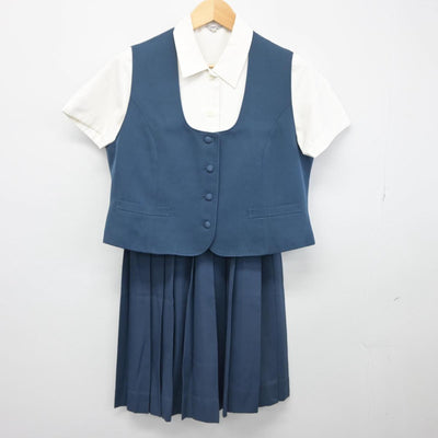 【中古】宮崎県 都城西高等学校 女子制服 3点（ベスト・シャツ・スカート）sf028232