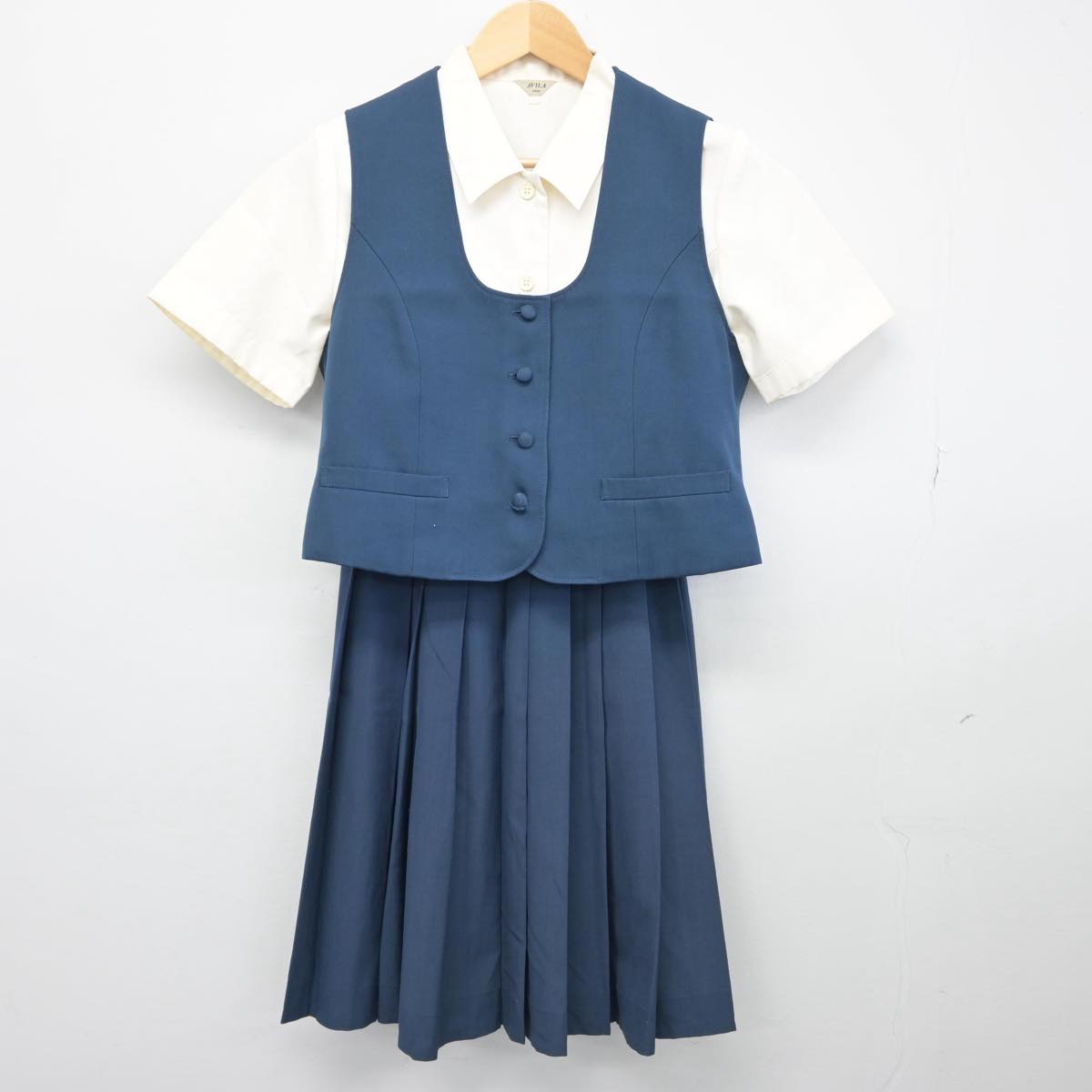 【中古】宮崎県 都城西高等学校 女子制服 3点（ベスト・シャツ・スカート）sf028234