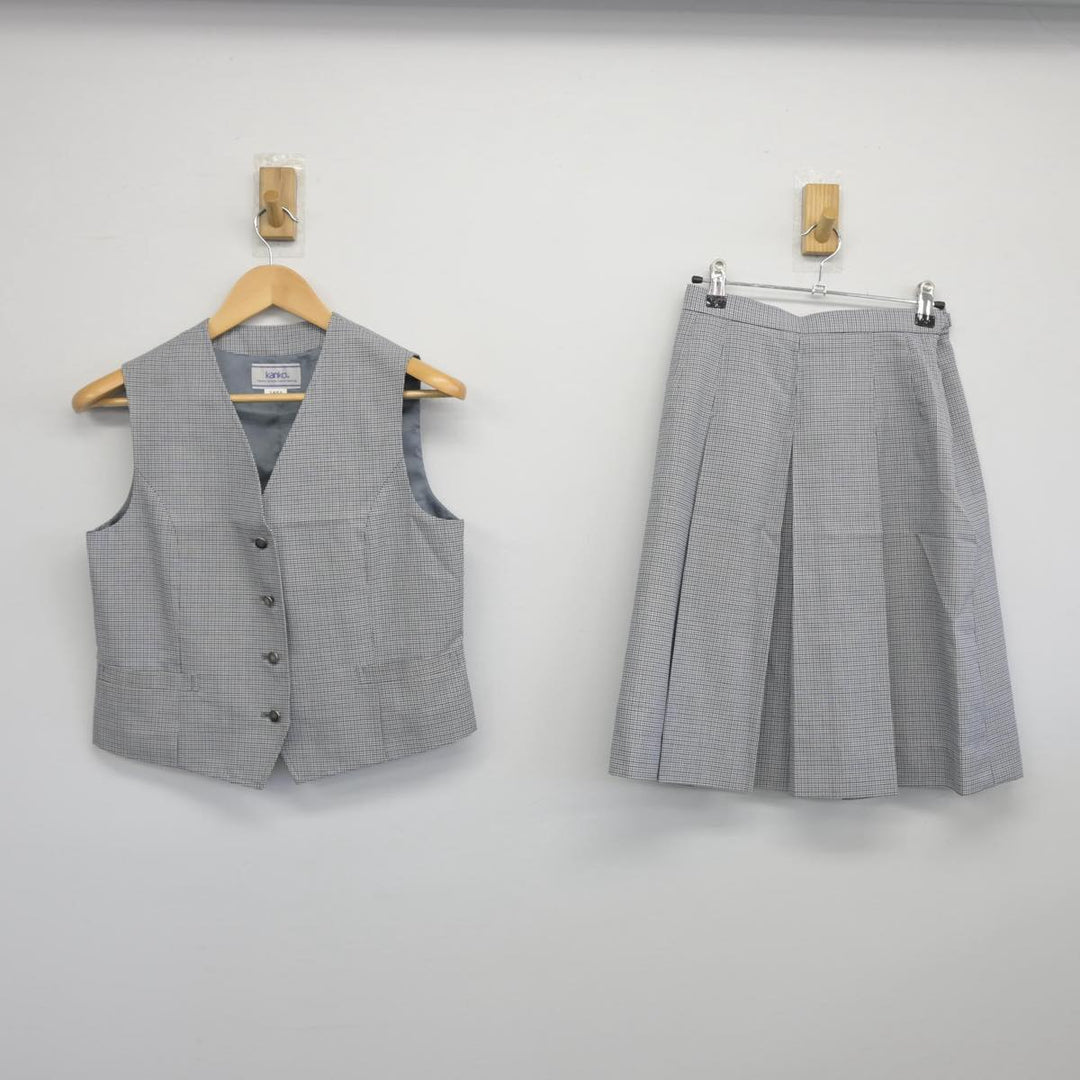 【中古】神奈川県 藤沢市立滝の沢中学校 女子制服 2点（ベスト・スカート）sf028253