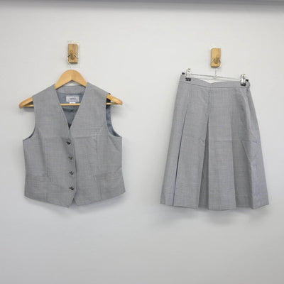 【中古】神奈川県 藤沢市立滝の沢中学校 女子制服 2点（ベスト・スカート）sf028253