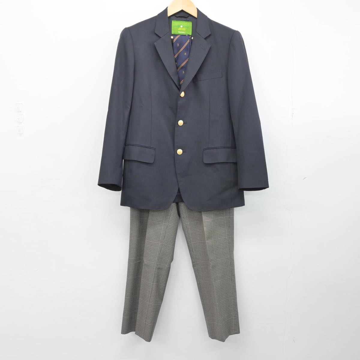 【中古】千葉県 袖ヶ浦高等学校 男子制服 3点（ブレザー・ズボン）sf028289