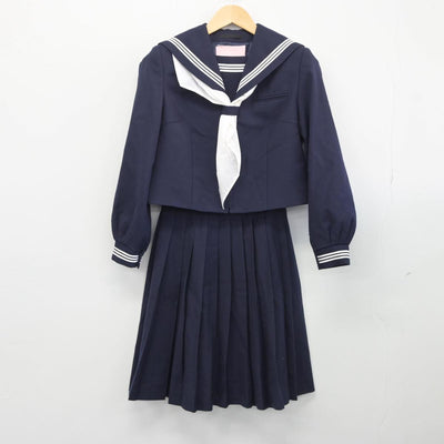 【中古】千葉県 周南中学校 女子制服 3点（セーラー服・スカート）sf028290