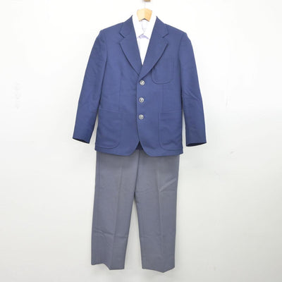 【中古】京都府 西院中学校 男子制服 5点（ブレザー・ニット・シャツ・ズボン）sf028339