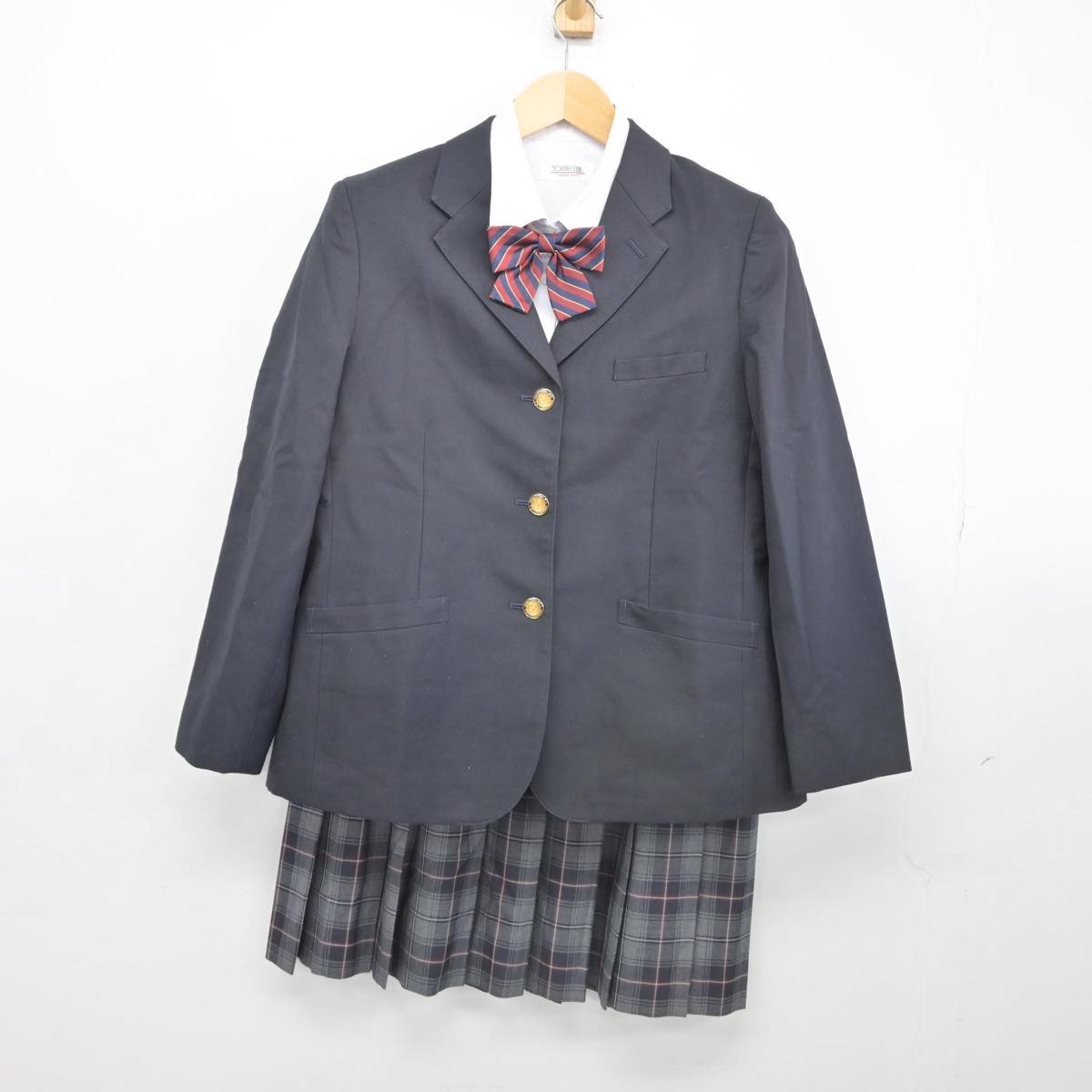 【中古】京都府 下京中学校 女子制服 5点（ブレザー・シャツ・スカート）sf028347