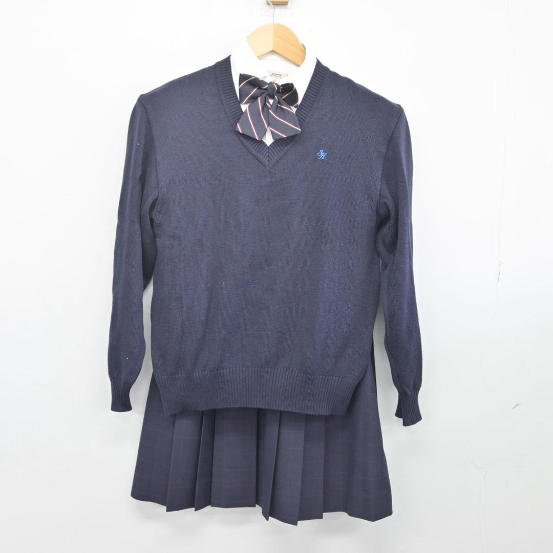 【中古】北海道 札幌北斗高等学校 女子制服 5点（ブレザー・ニット・シャツ・スカート）sf028396