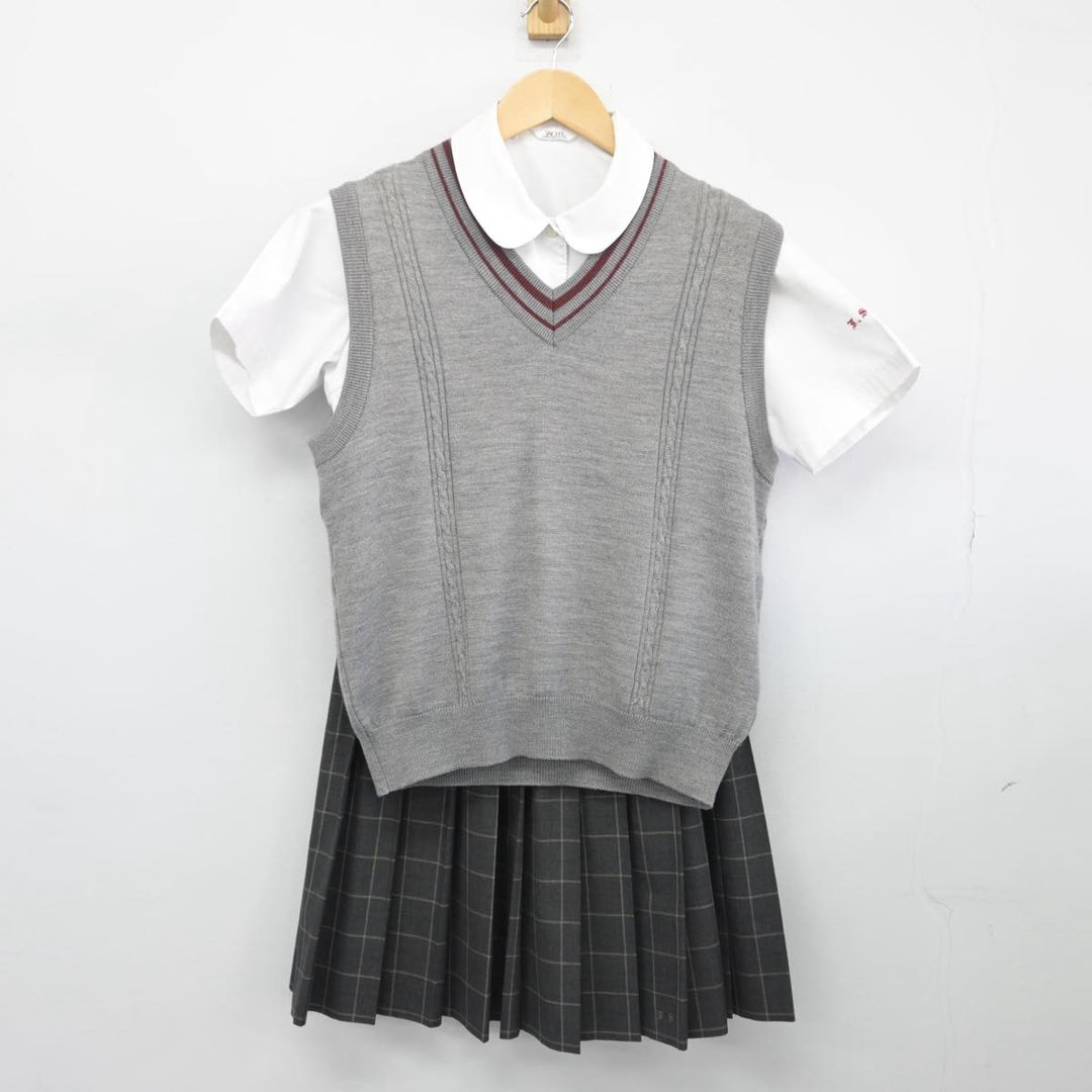 【中古制服】福井県 福井商業高等学校 女子制服 3点（ニットベスト・シャツ・スカート）sf028414【リサイクル学生服】 | 中古制服通販パレイド