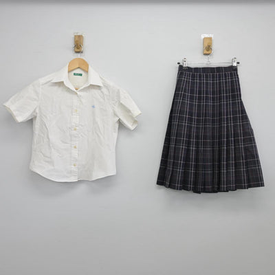 【中古】大分県 大分国際情報高等学校 女子制服 2点（シャツ・スカート）sf028425