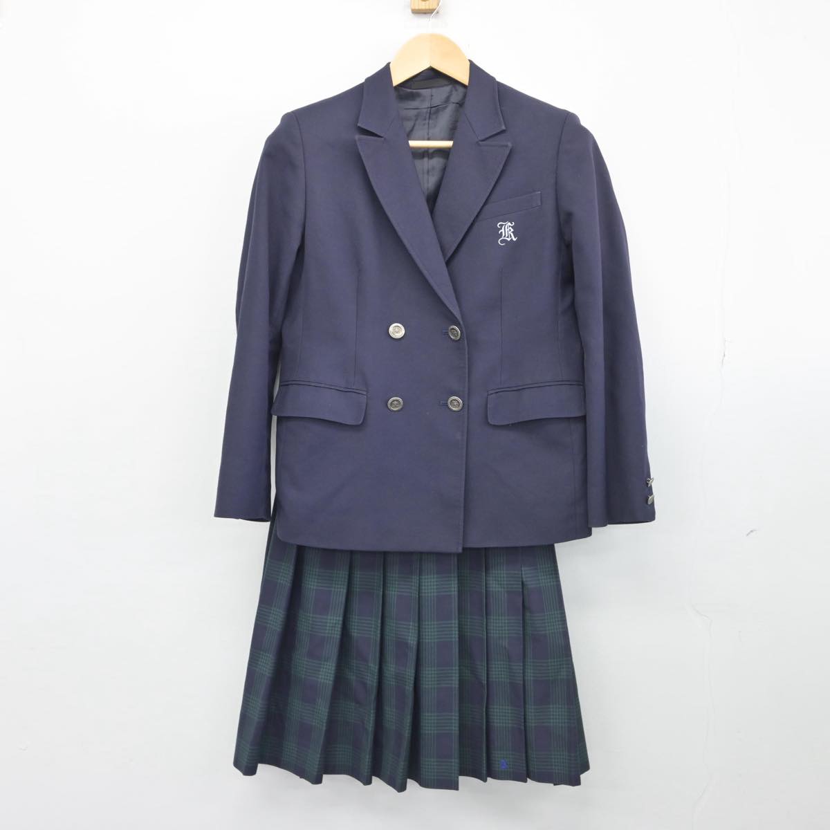 【中古】福岡県 西日本短期大学附属高等学校 女子制服 3点（ブレザー・ニット・スカート）sf028447