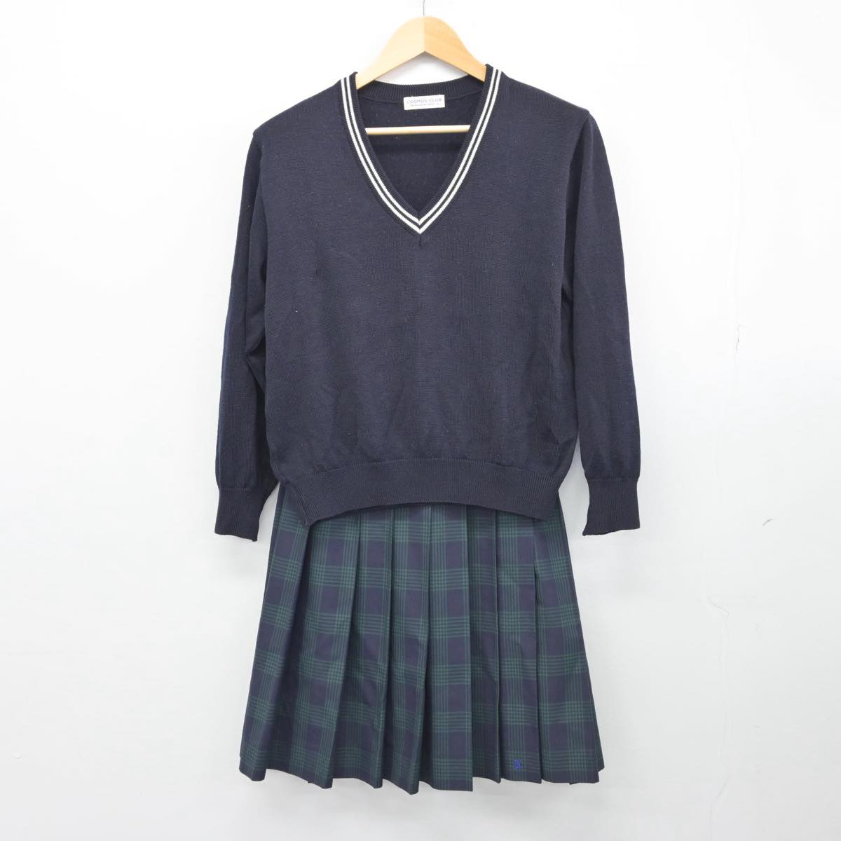 【中古】福岡県 西日本短期大学附属高等学校 女子制服 3点（ブレザー・ニット・スカート）sf028447