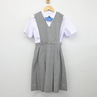 【中古】埼玉県 所沢市立山口中学校 女子制服 3点（ジャンパースカート・シャツ）sf028490