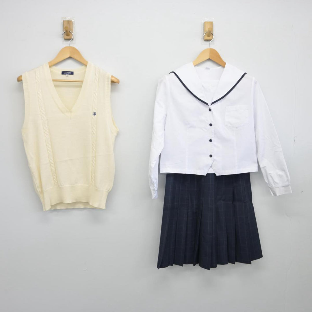 中古制服】富山県 新湊高校 女子制服 3点（ニットベスト