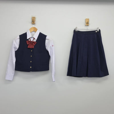 【中古】山梨県 甲府工業高等学校 女子制服 6点（ブレザー・ベスト・シャツ・スカート）sf028499