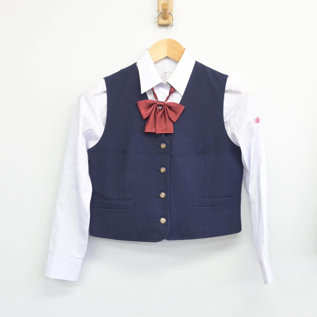 【中古】山梨県 甲府工業高等学校 女子制服 6点（ブレザー・ベスト・シャツ・スカート）sf028499