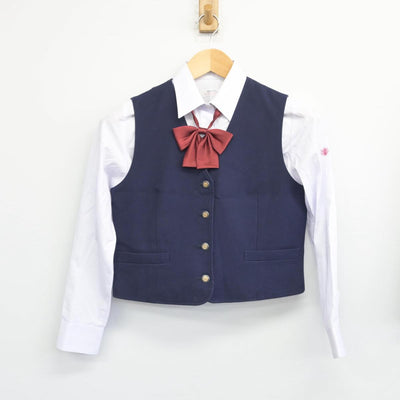 【中古】山梨県 甲府工業高等学校 女子制服 6点（ブレザー・ベスト・シャツ・スカート）sf028499