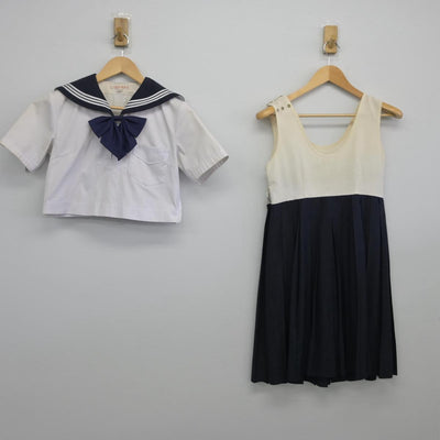 【中古】福岡県 精華女子高等学校 女子制服 3点（セーラー服・ジャンパースカート）sf028501