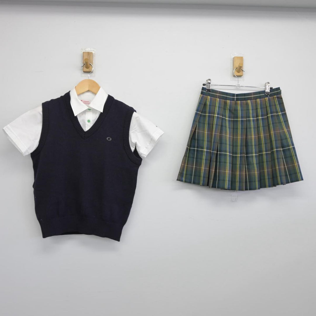 中古制服】大阪府 緑涼高等学校 女子制服 3点（ニットベスト