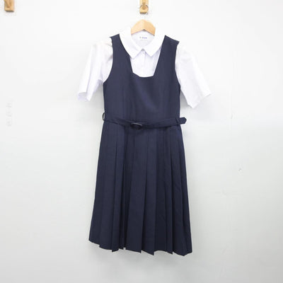 【中古】埼玉県 越谷市立南中学校 女子制服 2点（シャツ・ジャンパースカート）sf028508