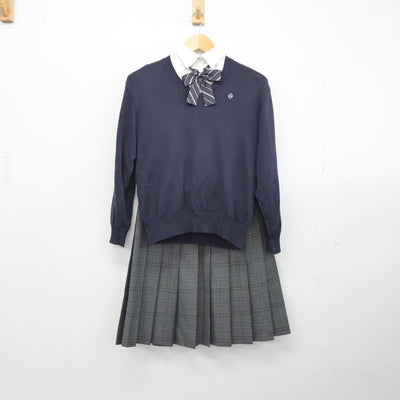 【中古】埼玉県 草加高等学校 女子制服 5点（ブレザー・ニット・シャツ・スカート）sf028510