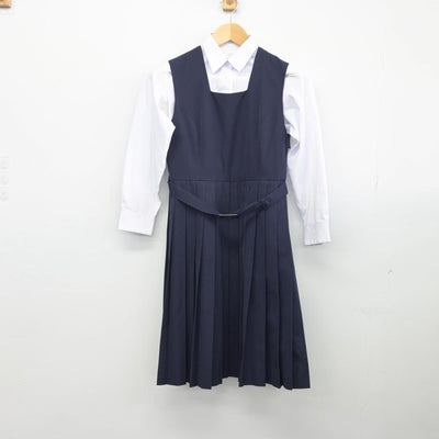 【中古】高知県 土佐中学校・高等学校 女子制服 4点（ニット・シャツ・ジャンパースカート）sf028521