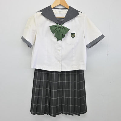 【中古】岡山県 山陽学園高等学校 女子制服 4点（セーラー服・スカート）sf028554