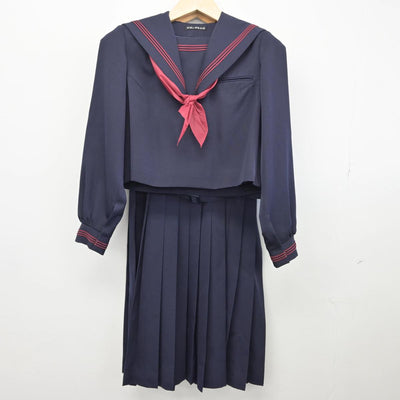 【中古】福岡県 城南中学校 女子制服 3点（セーラー服・ジャンパースカート）sf028557