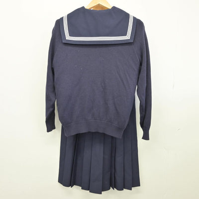 【中古】福岡県 筑紫女学園高等学校 女子制服 4点（セーラー服・ニット・ジャンパースカート）sf028563